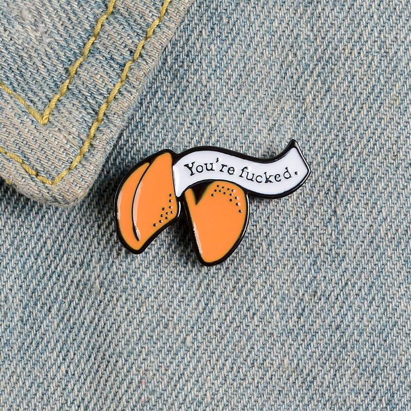 Lucky Fortune Cookie Brooch