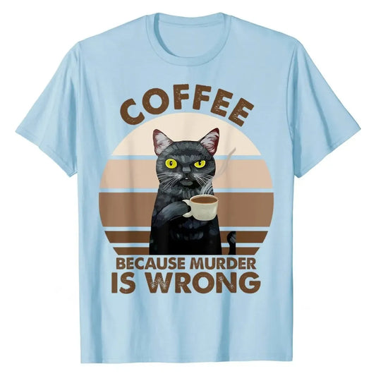 Cat Drinking Coffee T-Shirt